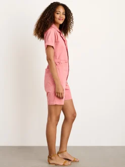 Outlet Alex Mill Botanical Dyed Standard Short Jumpsuit In Cotton Twill