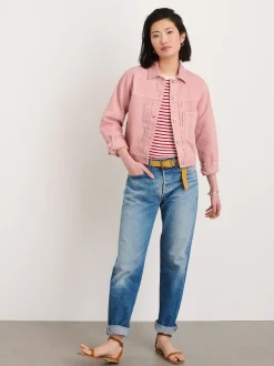 Clearance Alex Mill Botanical Dyed Trucker Jacket In Recycled Denim