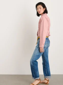 Clearance Alex Mill Botanical Dyed Trucker Jacket In Recycled Denim