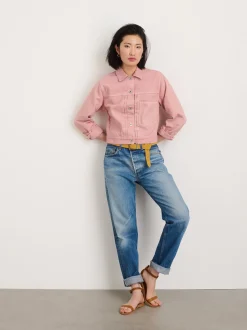 Clearance Alex Mill Botanical Dyed Trucker Jacket In Recycled Denim