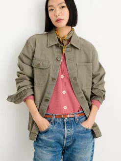 Fashion Alex Mill Botanical Dyed Work Jacket In Recycled Denim