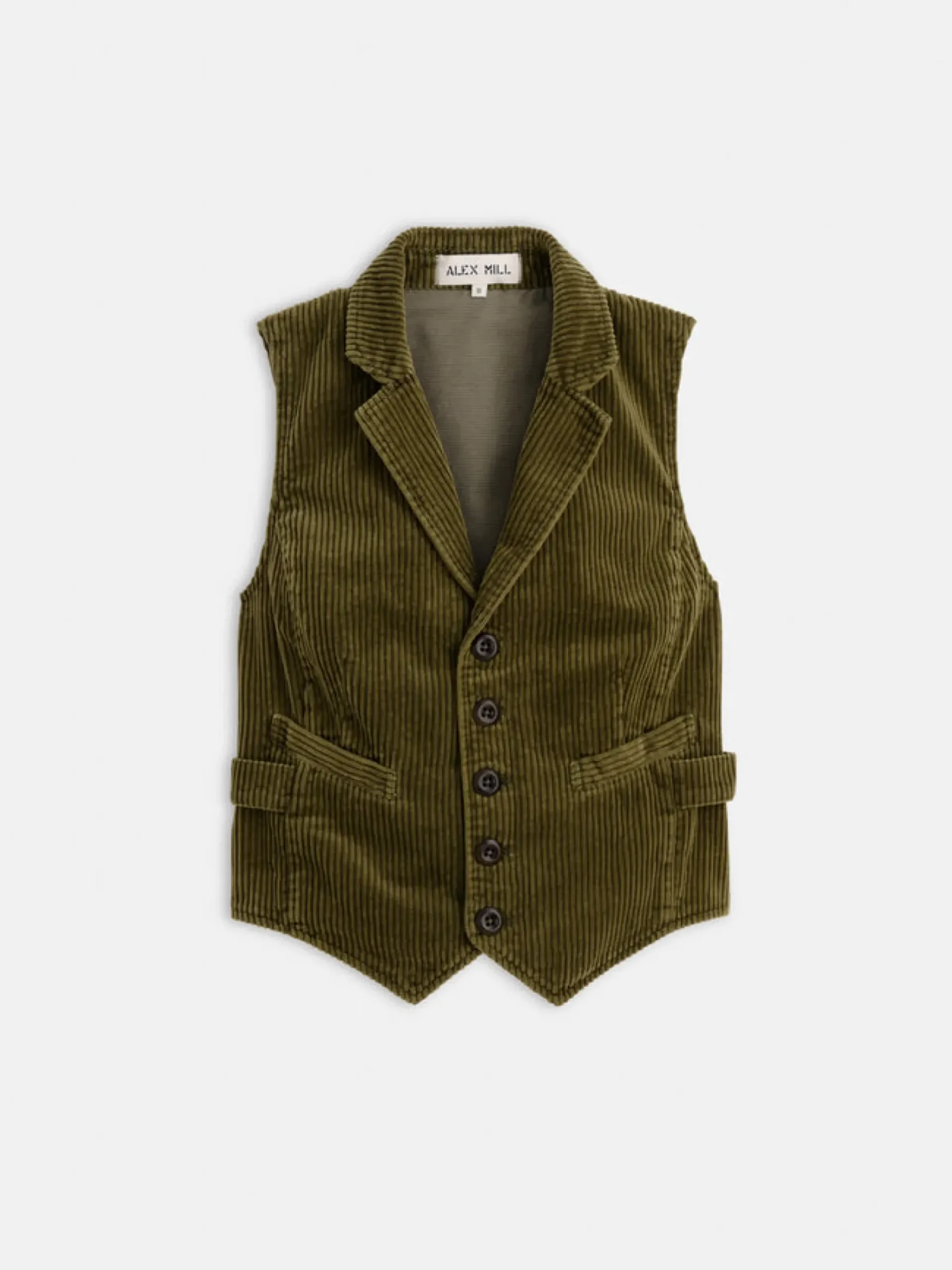 Clearance Alex Mill Boyish Vest In Rugged Corduroy Dark Olive