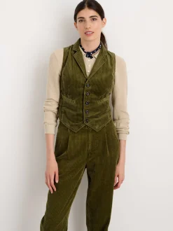 Clearance Alex Mill Boyish Vest In Rugged Corduroy Dark Olive