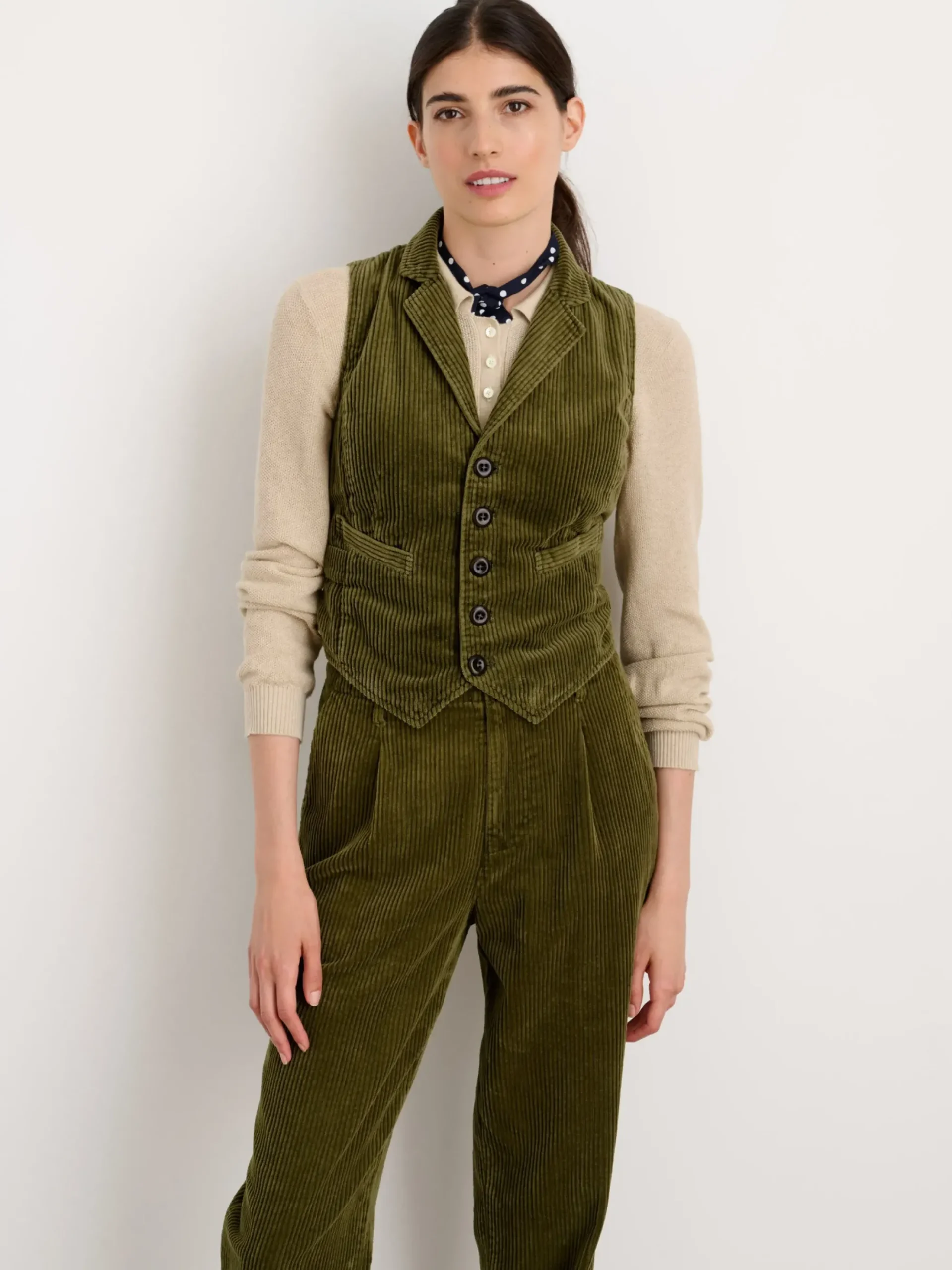 Clearance Alex Mill Boyish Vest In Rugged Corduroy Dark Olive