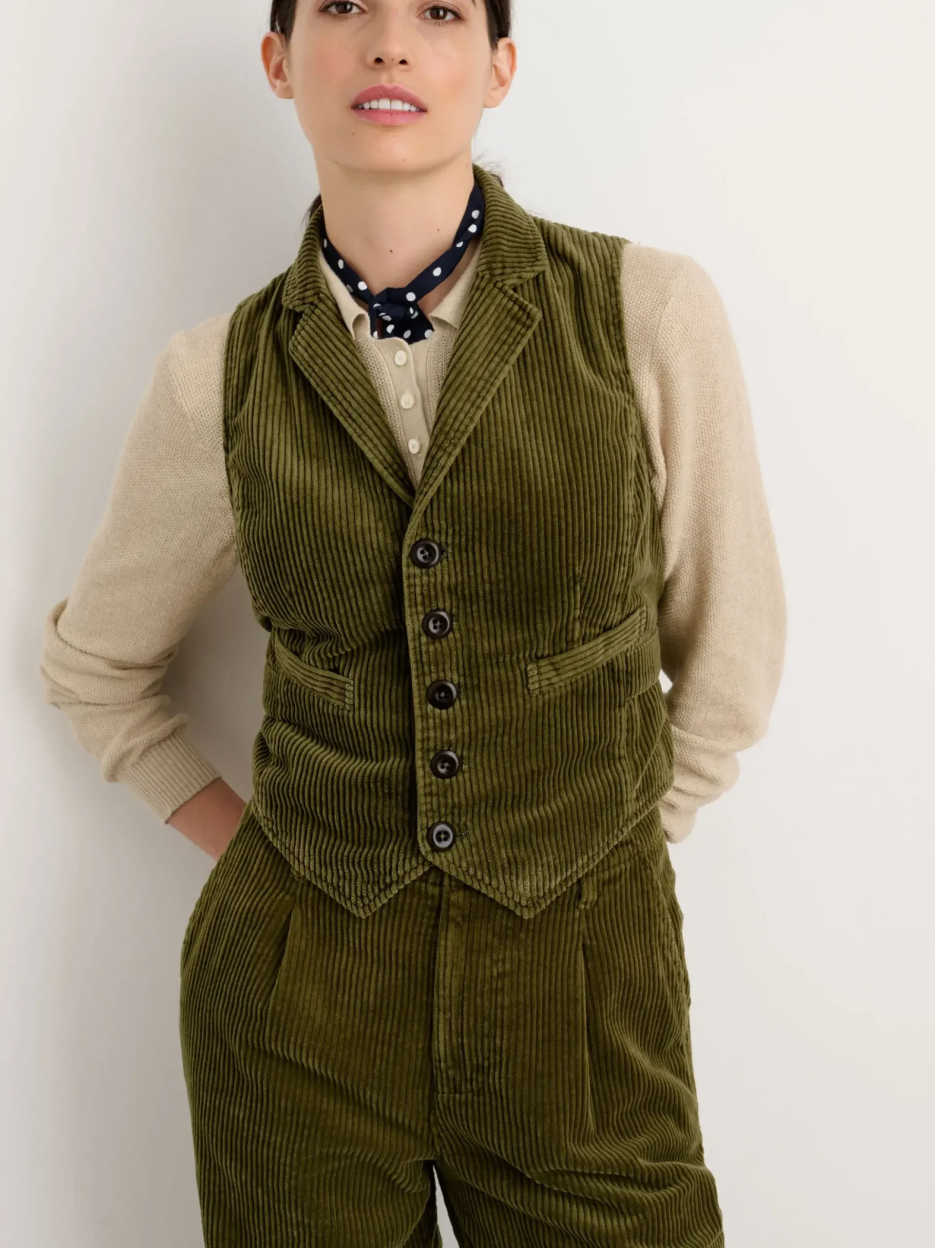 Clearance Alex Mill Boyish Vest In Rugged Corduroy Dark Olive