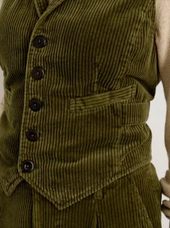 Clearance Alex Mill Boyish Vest In Rugged Corduroy Dark Olive