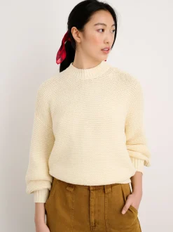 Hot Alex Mill Button-Back Crewneck Sweater Ecru