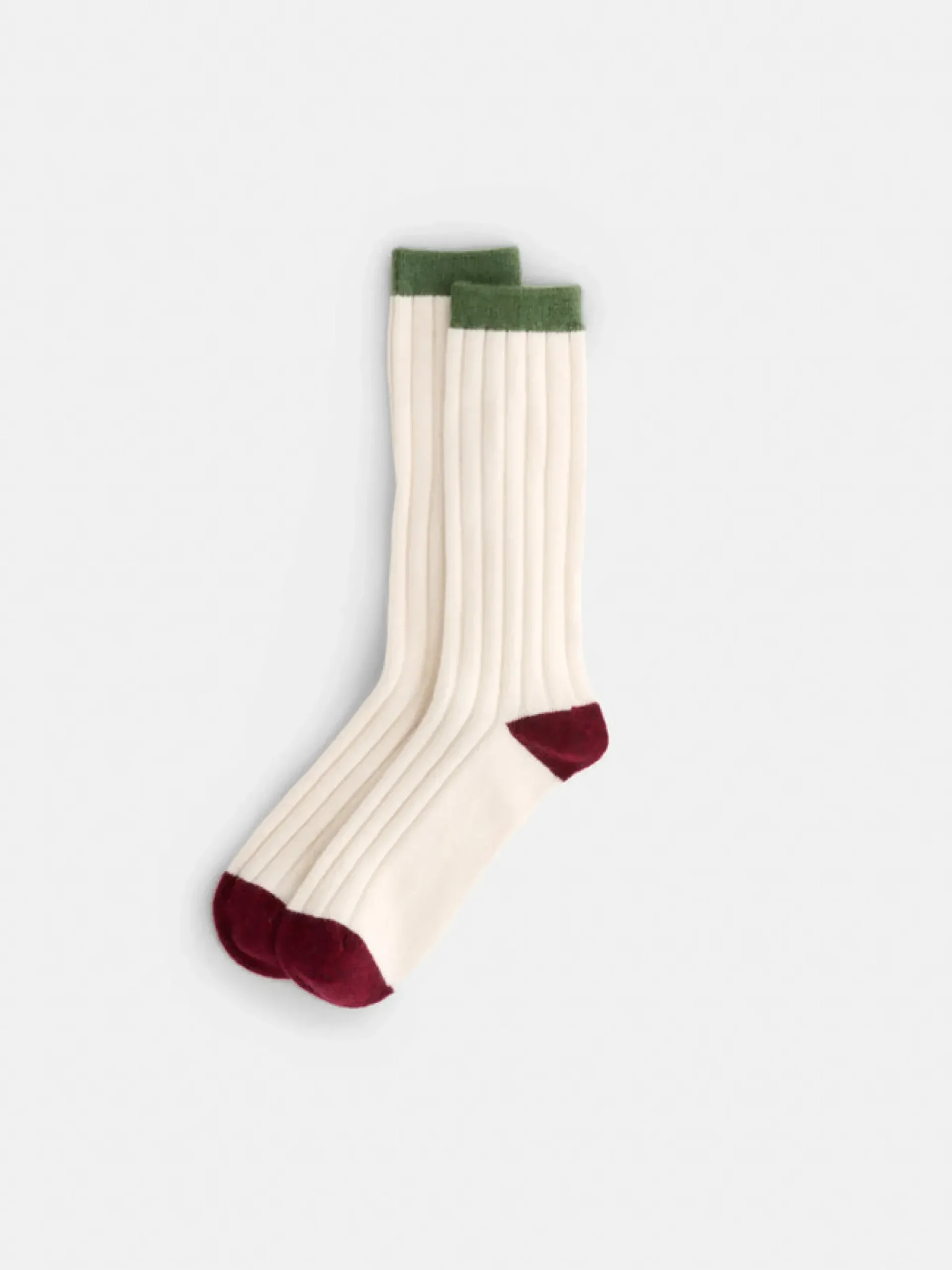 Outlet Alex Mill Cashmere Socks Ivory/Burgundy/Green