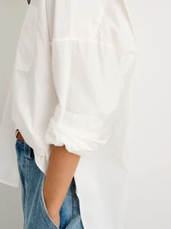 Clearance Alex Mill Collarless Standard Shirt In Solid