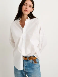 Outlet Alex Mill Easy Ruffle Shirt In Paper Poplin White