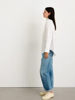 Outlet Alex Mill Easy Ruffle Shirt In Paper Poplin White