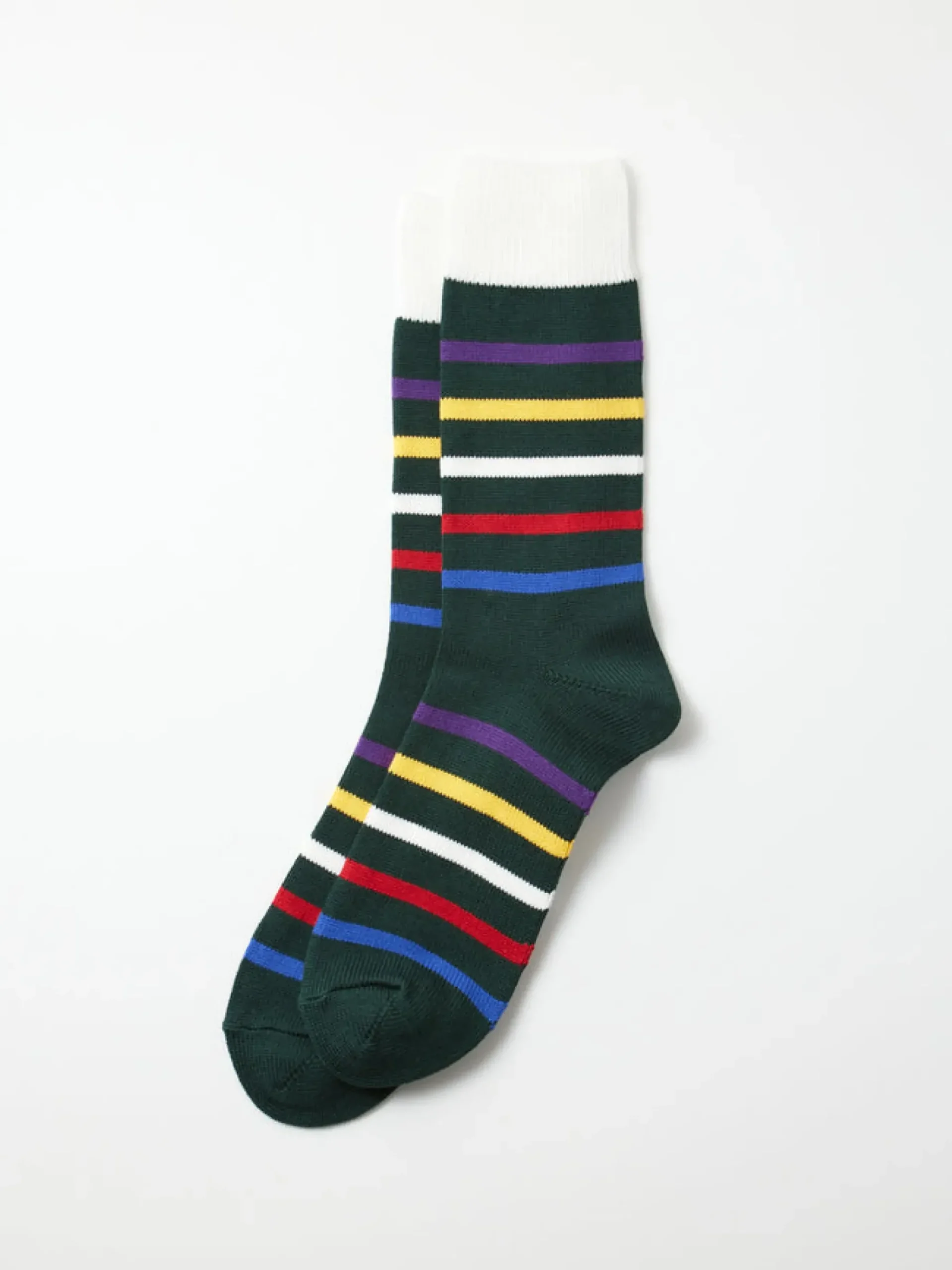 Online Alex Mill Five Stripe Crew Socks Dark Green