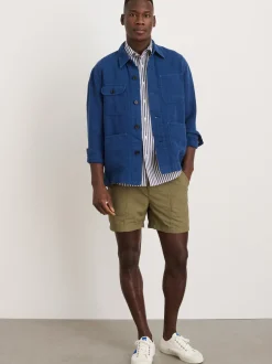Best Alex Mill Garment Dyed Work Jacket In Linen French Navy