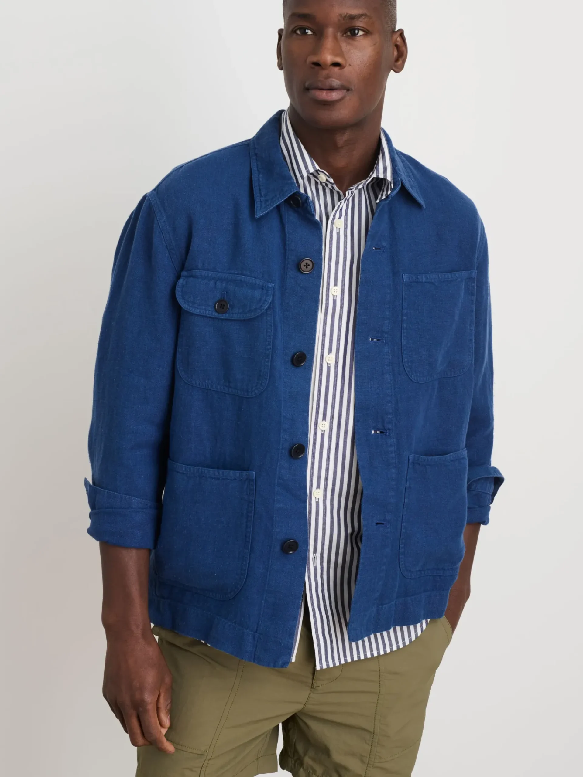 Best Alex Mill Garment Dyed Work Jacket In Linen French Navy