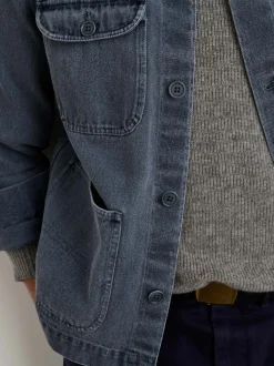 Sale Alex Mill Garment Dyed Work Jacket In Recycled Denim Barn Red