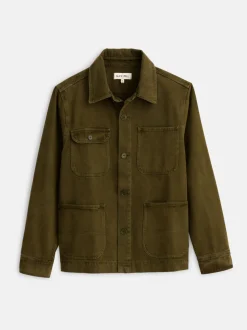 Hot Alex Mill Garment Dyed Work Jacket In Recycled Denim Military Olive