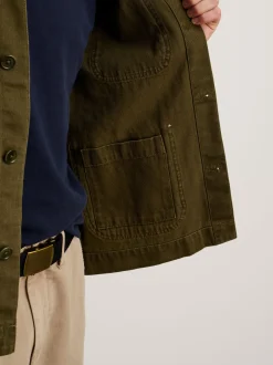 Hot Alex Mill Garment Dyed Work Jacket In Recycled Denim Military Olive