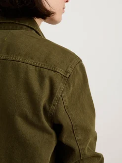 Hot Alex Mill Garment Dyed Work Jacket In Recycled Denim Military Olive