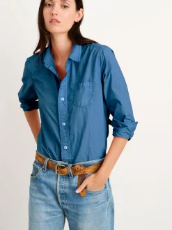 Discount Alex Mill Indigo Dyed Bobby Shirt In Paper Poplin