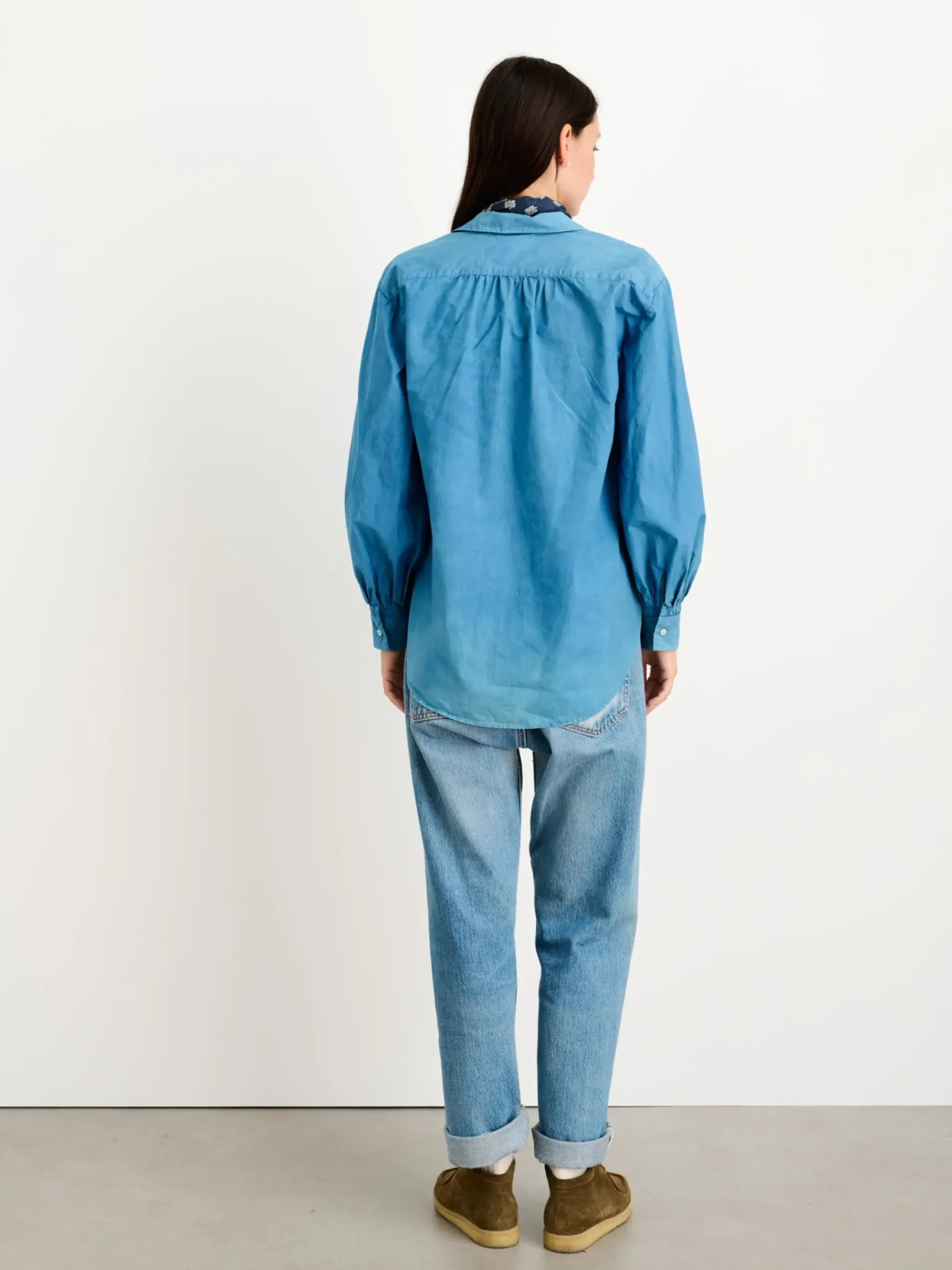 New Alex Mill Indigo Dyed Kit Shirt In Paper Poplin