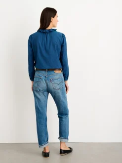 Outlet Alex Mill Indigo Dyed Lille Shirt In Medium Stripe