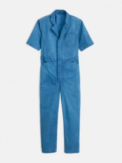 Best Alex Mill Indigo Dyed Standard Short Sleeve Jumpsuit