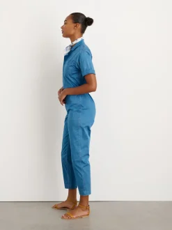 Best Alex Mill Indigo Dyed Standard Short Sleeve Jumpsuit