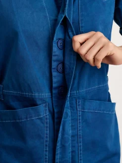 Sale Alex Mill Indigo Dyed Standard Short Jumpsuit In Cotton Twill