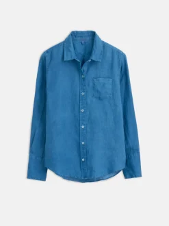 Hot Alex Mill Indigo Dyed Wyatt Shirt In Linen