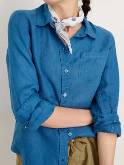 Hot Alex Mill Indigo Dyed Wyatt Shirt In Linen