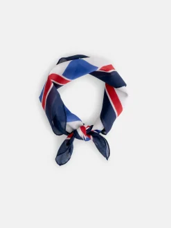 Clearance Alex Mill Italian Bandana In Checkers Ivory/Navy/Blue