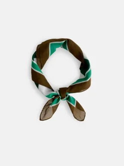 Discount Alex Mill Italian Bandana In Checkers Ivory/Golden Khaki/Green