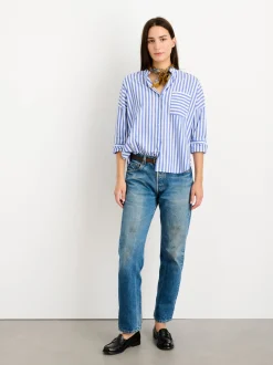 Best Alex Mill Jo Striped Shirt In Cotton Blue/White