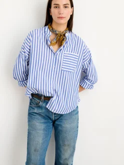 Best Alex Mill Jo Striped Shirt In Cotton Blue/White
