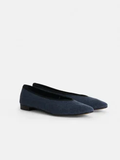 Outlet Alex Mill Juliet Italian Flat In Washed Canvas Washed Navy