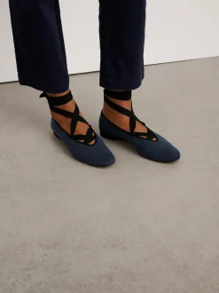 Outlet Alex Mill Juliet Italian Flat In Washed Canvas Washed Navy