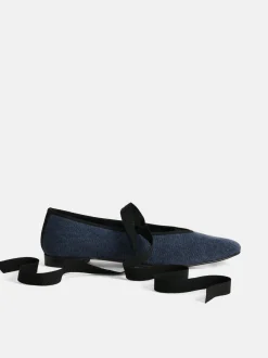 Outlet Alex Mill Juliet Italian Flat In Washed Canvas Washed Navy