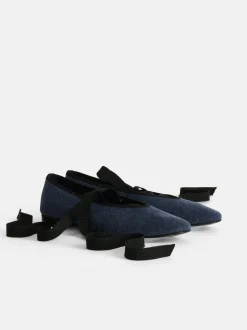 Outlet Alex Mill Juliet Italian Flat In Washed Canvas Washed Navy