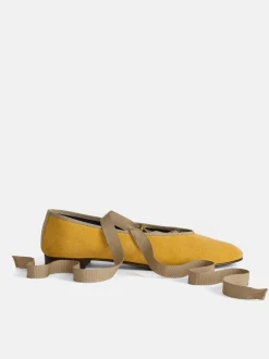 Sale Alex Mill Juliet Italian Flat In Washed Canvas Washed Yellow