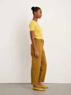 Sale Alex Mill Juliet Italian Flat In Washed Canvas Washed Yellow