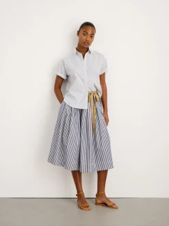 Sale Alex Mill June Pull On Skirt In Stripe Navy/White