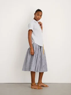 Sale Alex Mill June Pull On Skirt In Stripe Navy/White