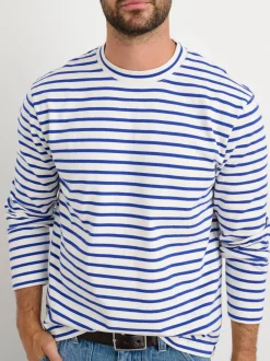 Discount Alex Mill Long Sleeve Striped Tee Natural/Blue
