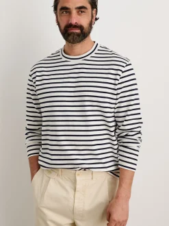 New Alex Mill Long Sleeve Striped Tee Natural/Navy