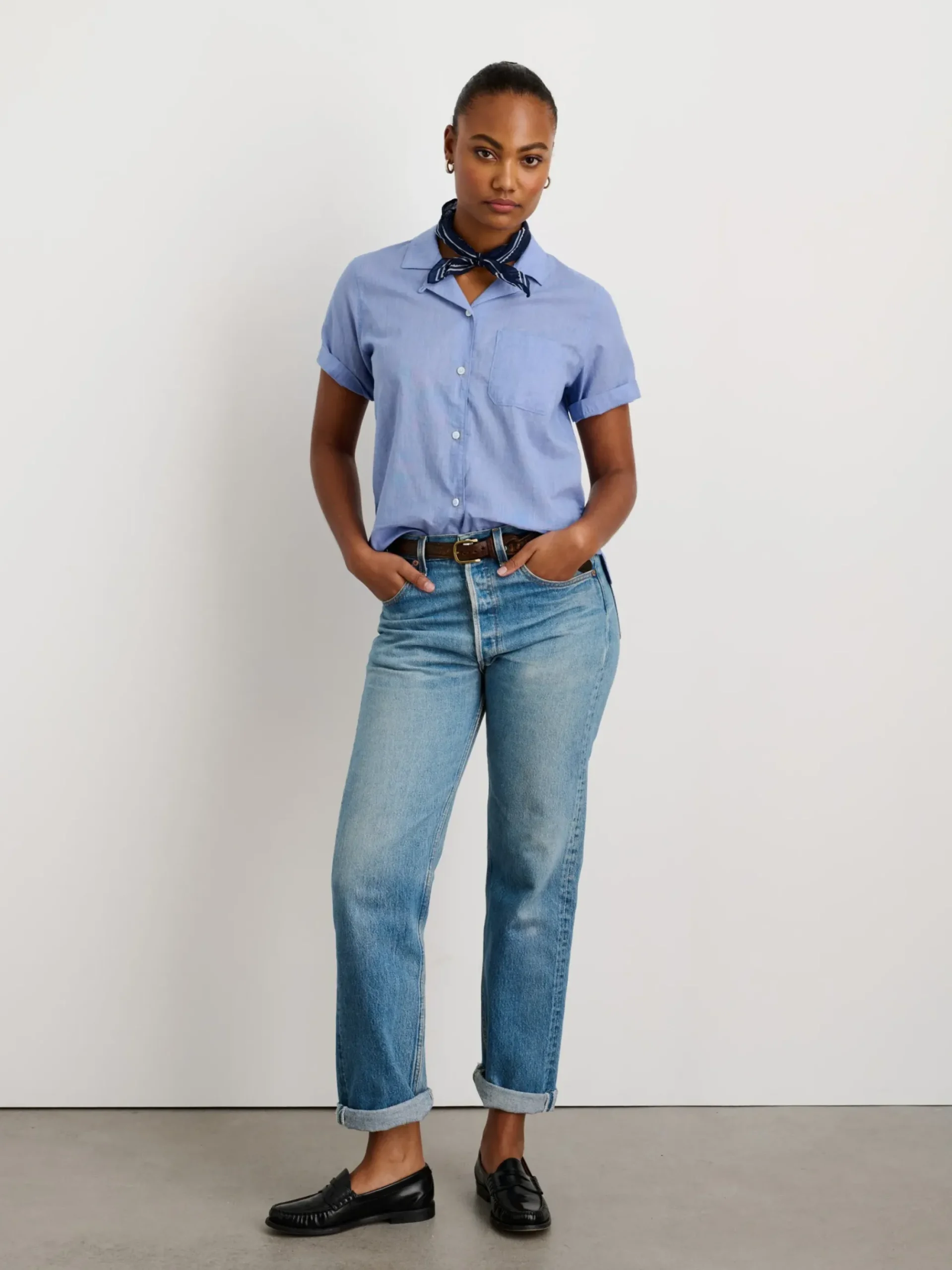 Best Alex Mill Maddie Camp Shirt In Cotton Voile Blue