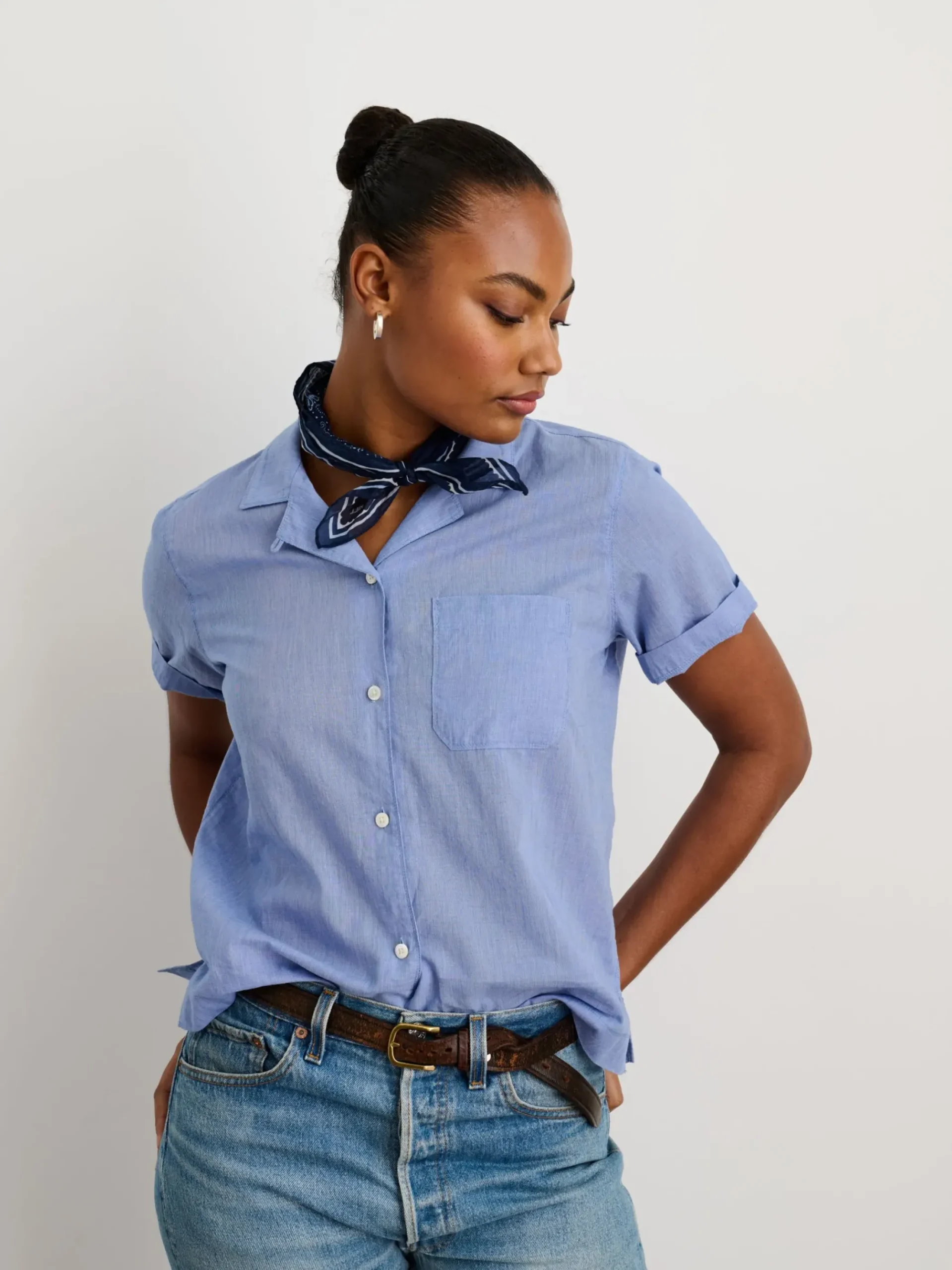 Best Alex Mill Maddie Camp Shirt In Cotton Voile Blue
