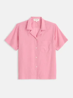 New Alex Mill Maddie Camp Shirt In Cotton Voile Pink