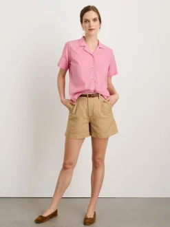 New Alex Mill Maddie Camp Shirt In Cotton Voile Pink
