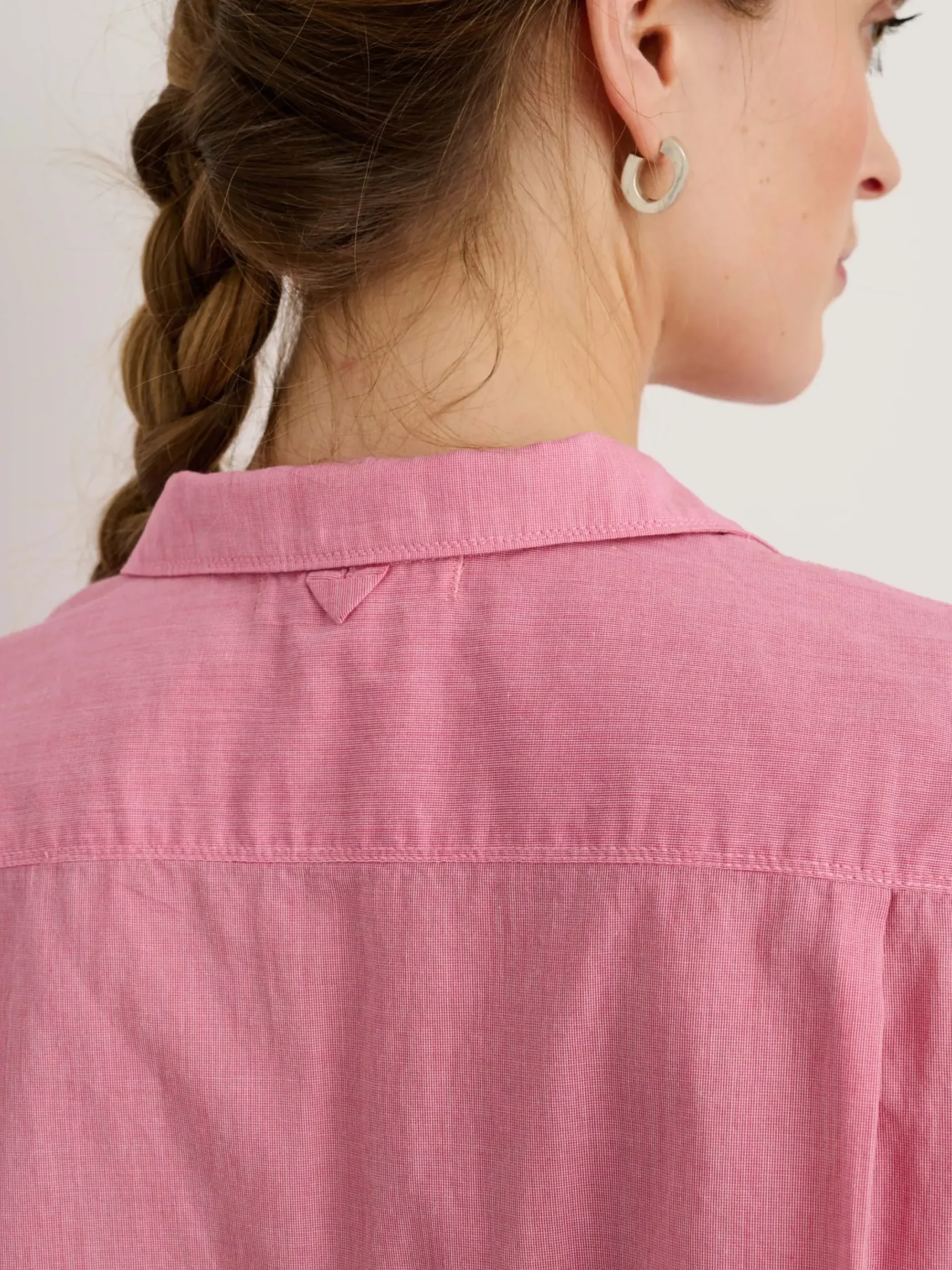New Alex Mill Maddie Camp Shirt In Cotton Voile Pink