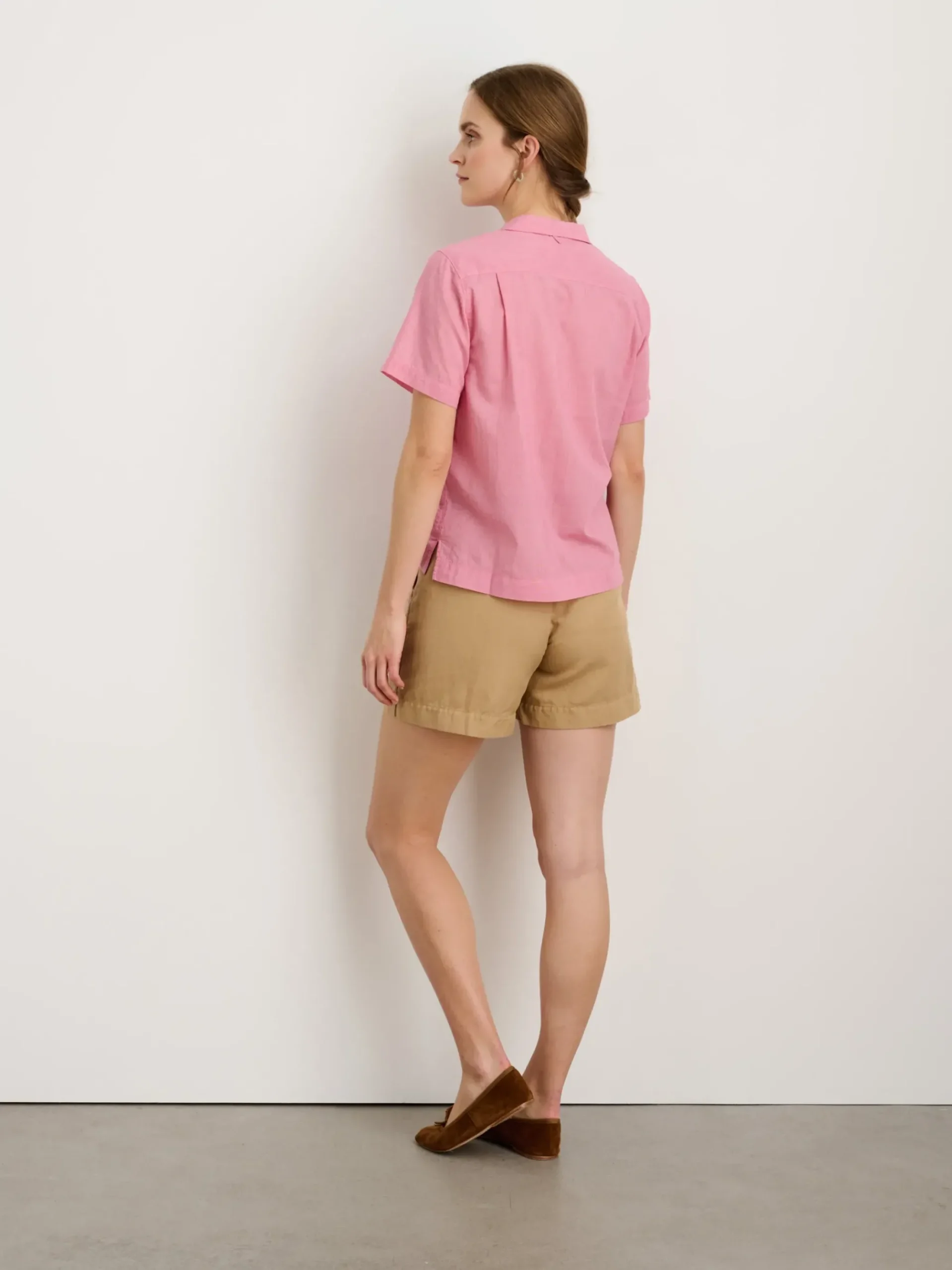 New Alex Mill Maddie Camp Shirt In Cotton Voile Pink